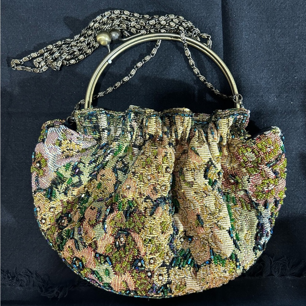 Unique Vintage Multicolor Beaded Clutch